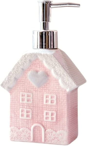 Ceramic Soap Dispenser Pink Refillable Liquid Loti