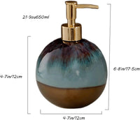 21.9oz/650ml Ceramics Soap Dispenser Refined Embos