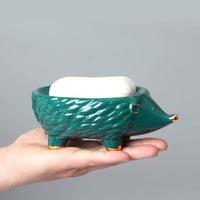 Ceramic Soap Dish with Drain Hedgehog Toilet Soap 