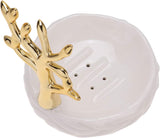 Ceramic Soap Dish Creative Golden Branch Toilet So