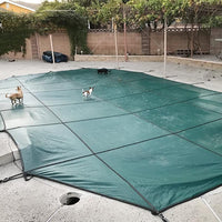 Pool Safety Cover, Green Mesh Solid Pool Covers fo