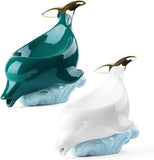 Modern Dolphin Clouds Soap Dish Tray,Ceramics Drai