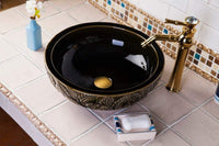 Ceramic Countertop Basin Peony painting bathroom c