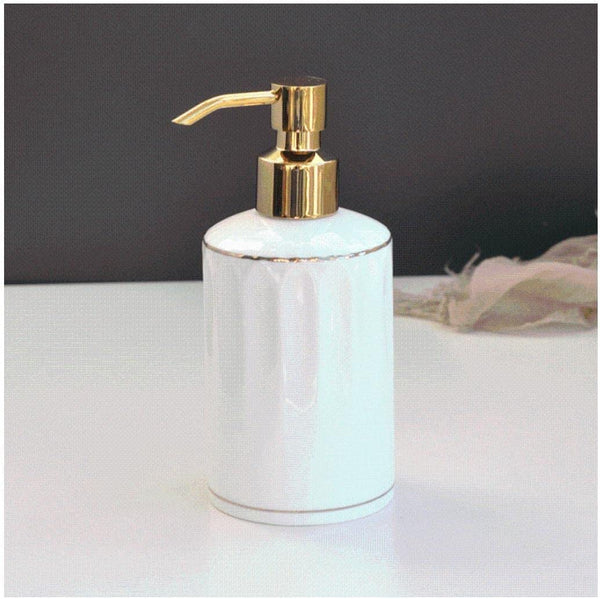 18.5oz/550ml Ceramic Soap Dispenser With Gold Pump